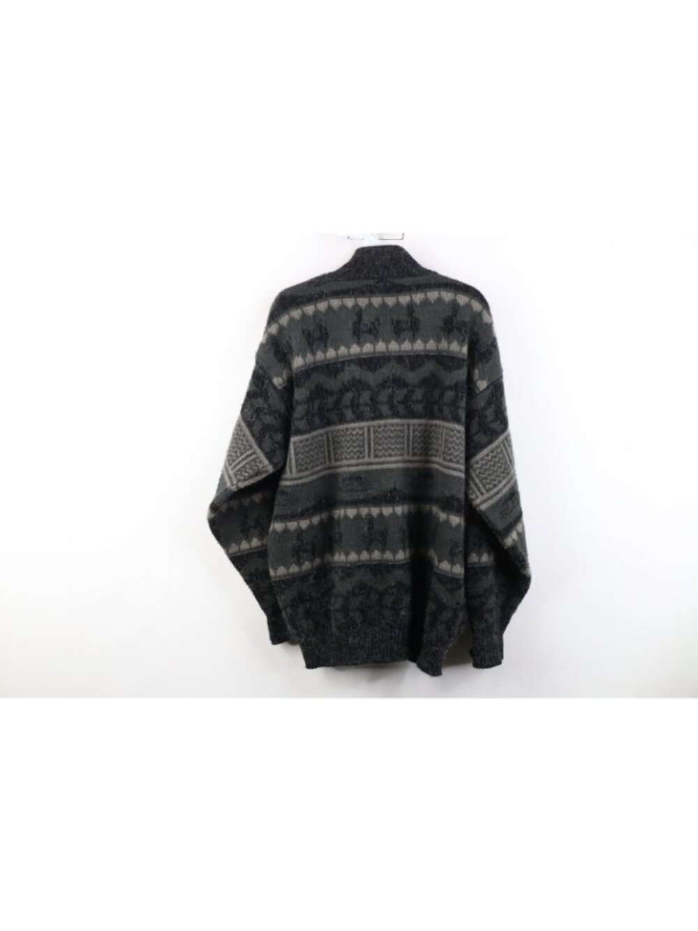 Vintage 90s Streetwear Mens Size Medium Heavyweight Wool Knit Cardigan Sweater - Picture 12 of 14